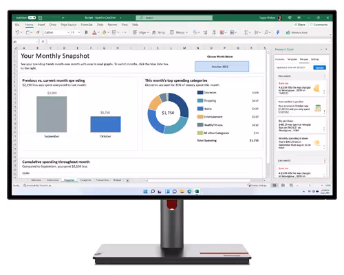 LENOVO 63A1GAT1UK P27h-30 27" QHD IPS Monitor with USB Type-C, 3-Year Warranty - Image 4