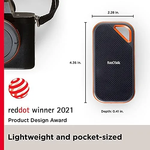 Sandisk Extreme Pro Portable SSD SDSSDE81-1T00-G25 - 1TB, Up to 2000MB/s, USB-C, USB 3.2 Gen 2x2 - Image 9
