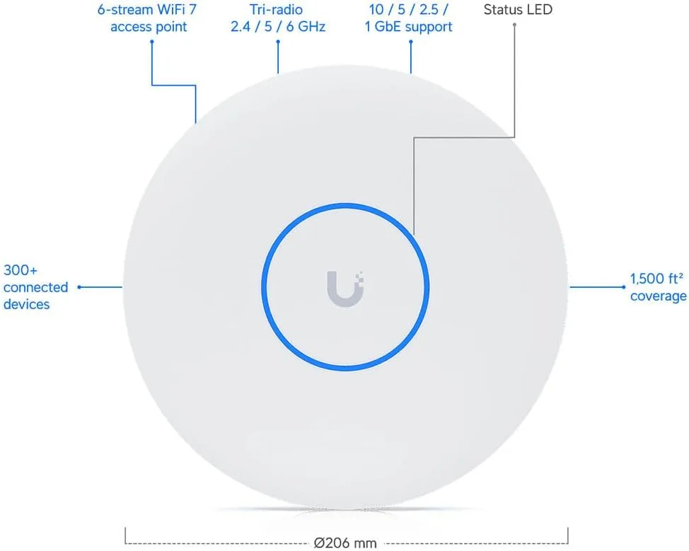 Ubiquiti U7 Pro XG Tri-Band Wi-Fi 7 Access Point with 5.80 Gbit/s Speed - Image 6