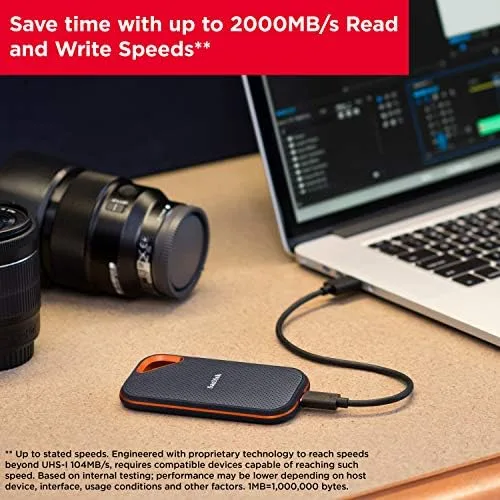 Sandisk Extreme Pro Portable SSD SDSSDE81-1T00-G25 - 1TB, Up to 2000MB/s, USB-C, USB 3.2 Gen 2x2 - Image 11