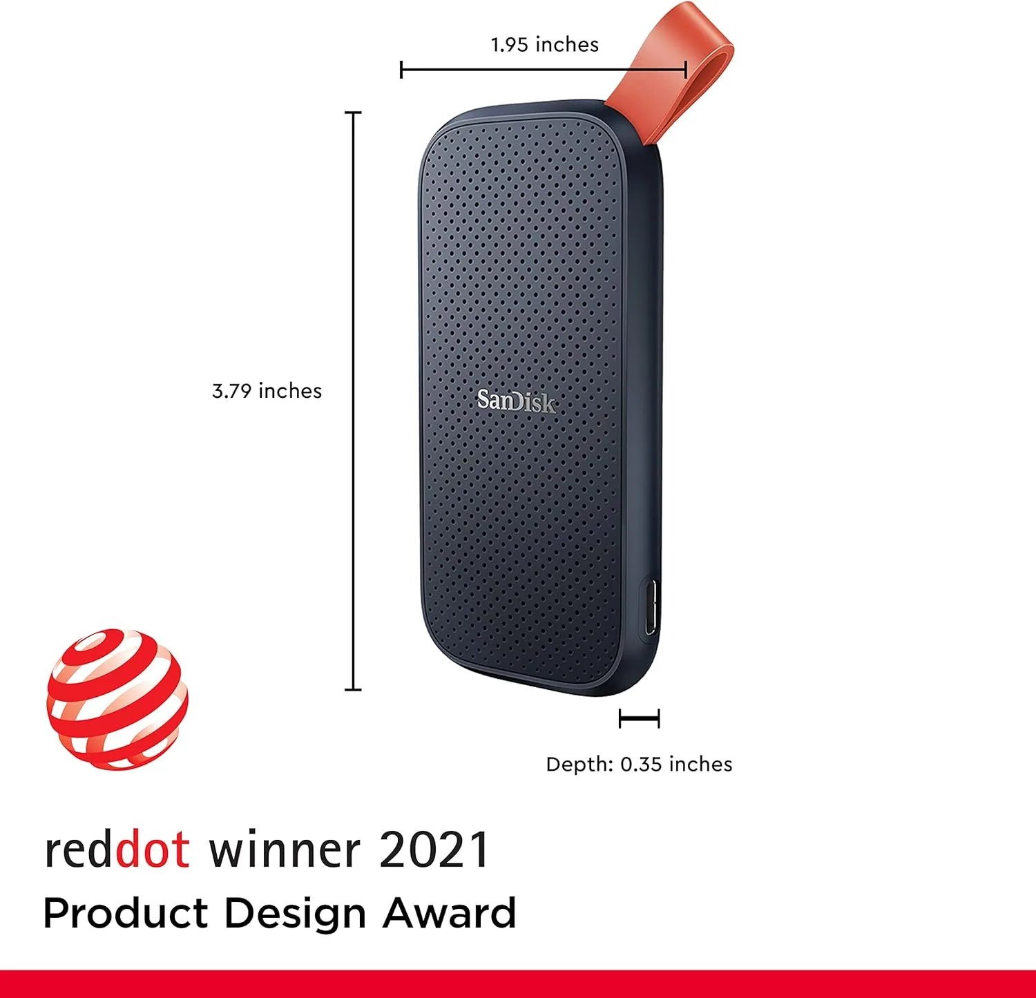 Sandisk SDSSDE30 2T00 2TB Portable External SSD USB 3.2 Gen 2 Type-C, Blue