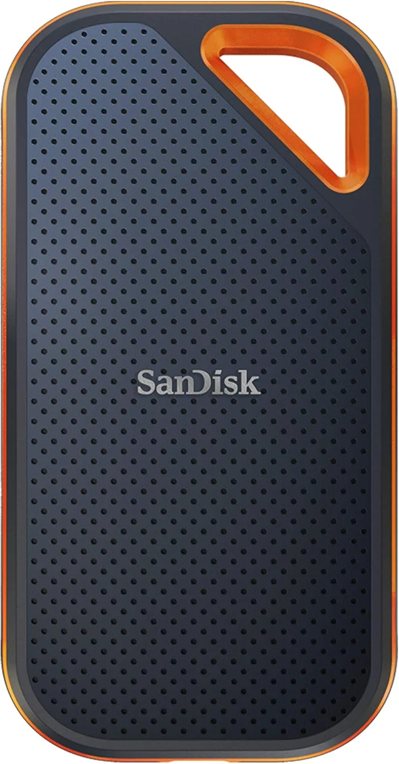 SanDisk Extreme Pro SDSSDE81 4T00 G25 4TB Portable NVMe SSD with USB-C, Up to 2000MB/s, Rugged and Water Resistant