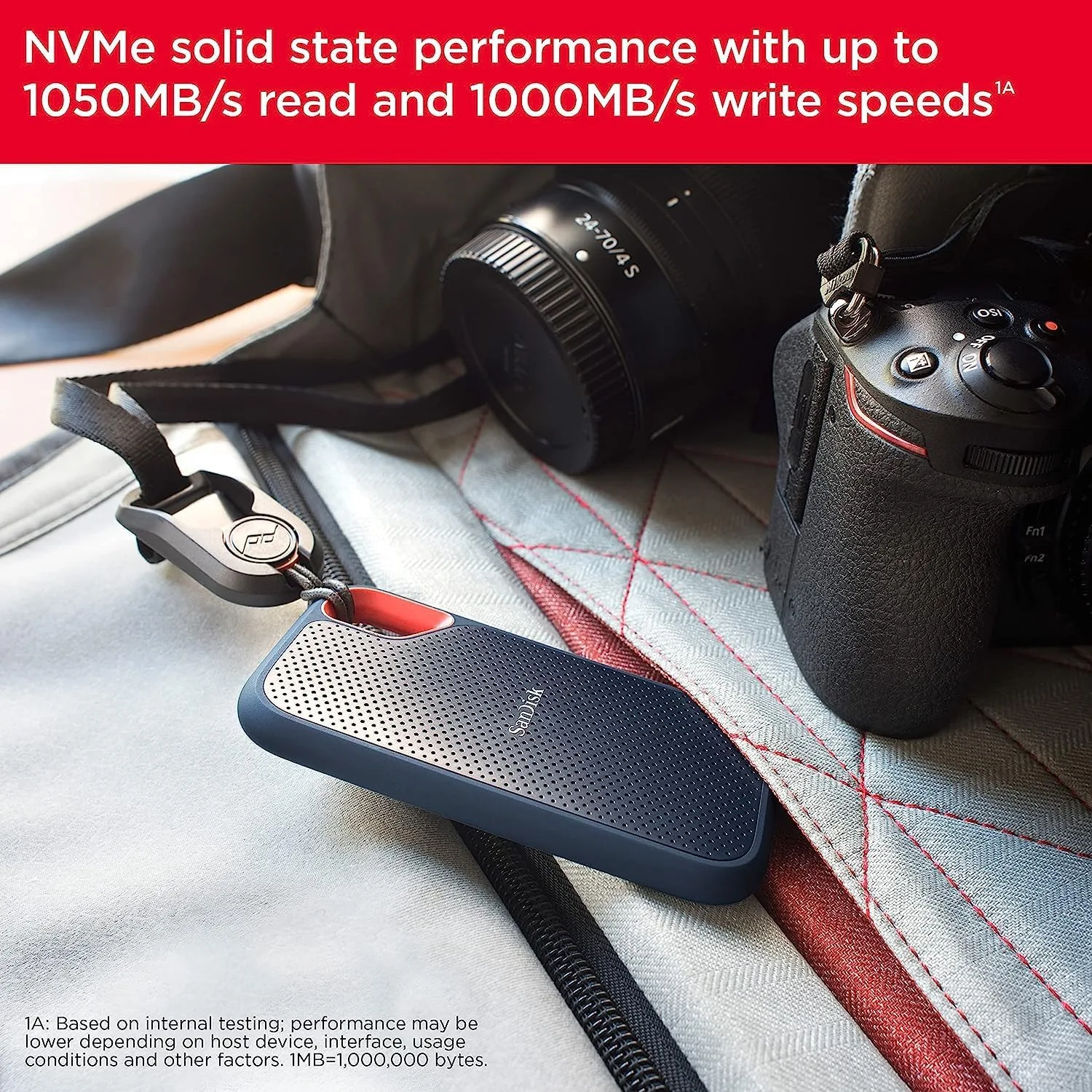 SanDisk Extreme Portable SSD SDSSDE61-2T00-G25 - 2TB, USB-C, USB 3.2 Gen 2, Up to 1050MB/s - Image 4