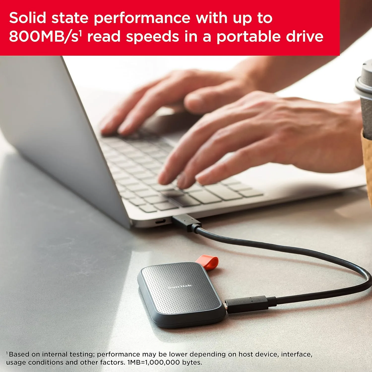SanDisk Portable SSD SDSSDE30-2T00-G26 - 2TB, USB-C, USB 3.2 Gen 2, Up to 800MB/s - Image 4