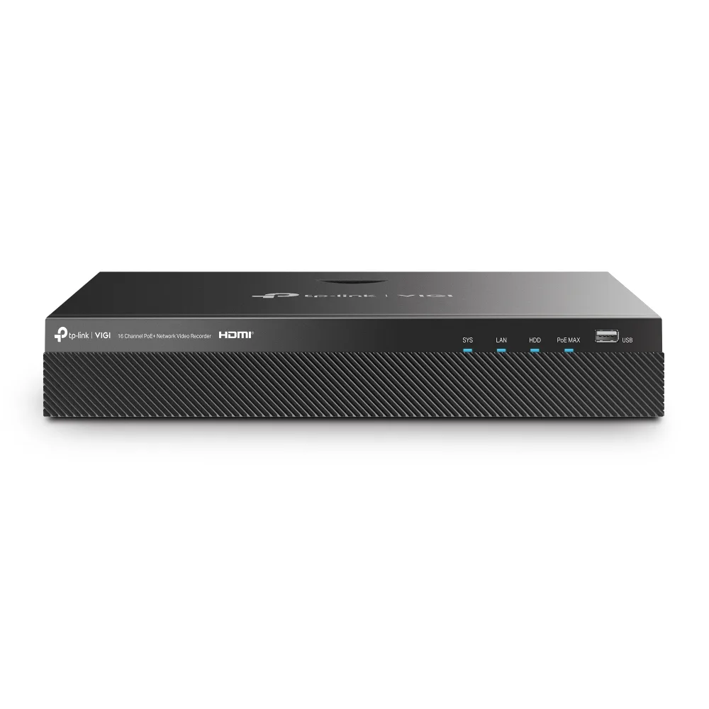 VIGI NVR2016H-16P 16-Channel PoE+ Network Video Recorder with 16 IP Inputs, 2 SATA Storage