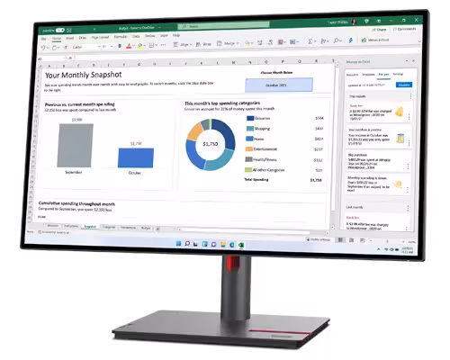 LENOVO 63A1GAT1UK P27h-30 27" QHD IPS Monitor with USB Type-C, 3-Year Warranty - Image 5