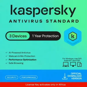 Kaspersky Antivirus Standard for 3 Devices, 1-Year Protection