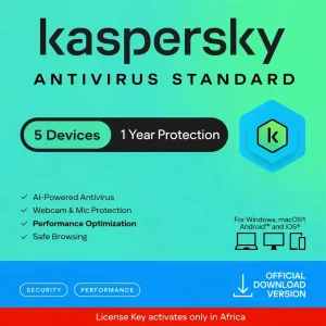 Kaspersky Antivirus Standard for 5 Devices, 1-Year Protection