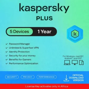 Kaspersky Plus Security Software for 5 Devices, 1 Year