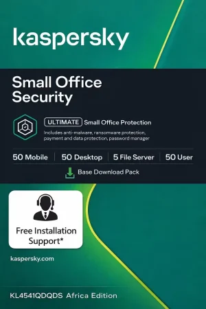 Kaspersky Small Office Security Africa Edition for 50 Mobile, 50 Desktop and 5 File Server Users, 2-Year License