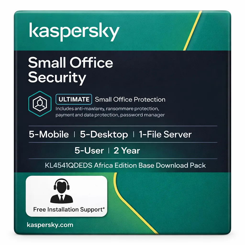 Kaspersky Small Office Security Africa Edition 5-Mobile 5-Desktop 1-File Server 5-User 2-Year Download Pack