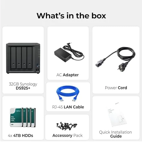 Synology DS925+ NAS Server Bundle with 32GB RAM and 16TB Storage (4 x 4TB HDD) plus 512GB External SSD Backup - Image 9