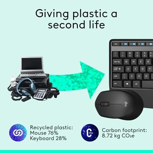 Logitech MK345 Wireless Combo with Full-Sized Keyboard and Comfortable Right-Handed Mouse, 2.4 GHz Wireless USB Receiver - Image 11