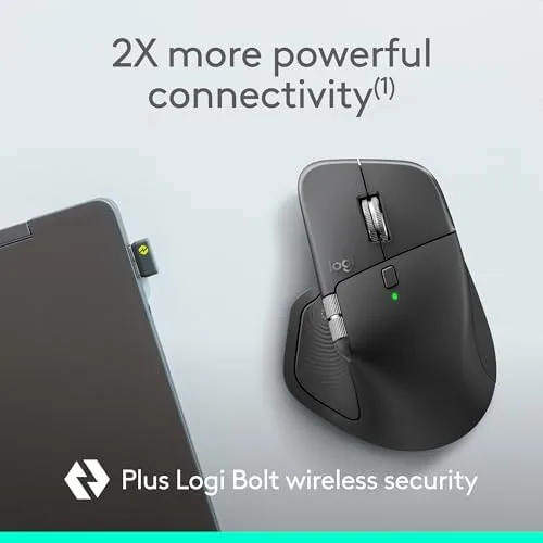 Logitech MX Master 4 for Business Wireless Mouse - 8K DPI, MagSpeed Scrolling, Logi Bolt, Bluetooth, USB-C Charging - Image 12