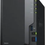 Synology DS223 DiskStation NAS with Realtek RTD1619B Quad-Core, 2GB RAM, 2-Bay, 12TB (2x 6TB WD Red Plus)