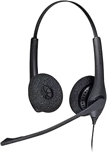 Jabra BIZ 1500 QD Duo Headset - Durable Wired Headset with Noise-Cancelling Microphone