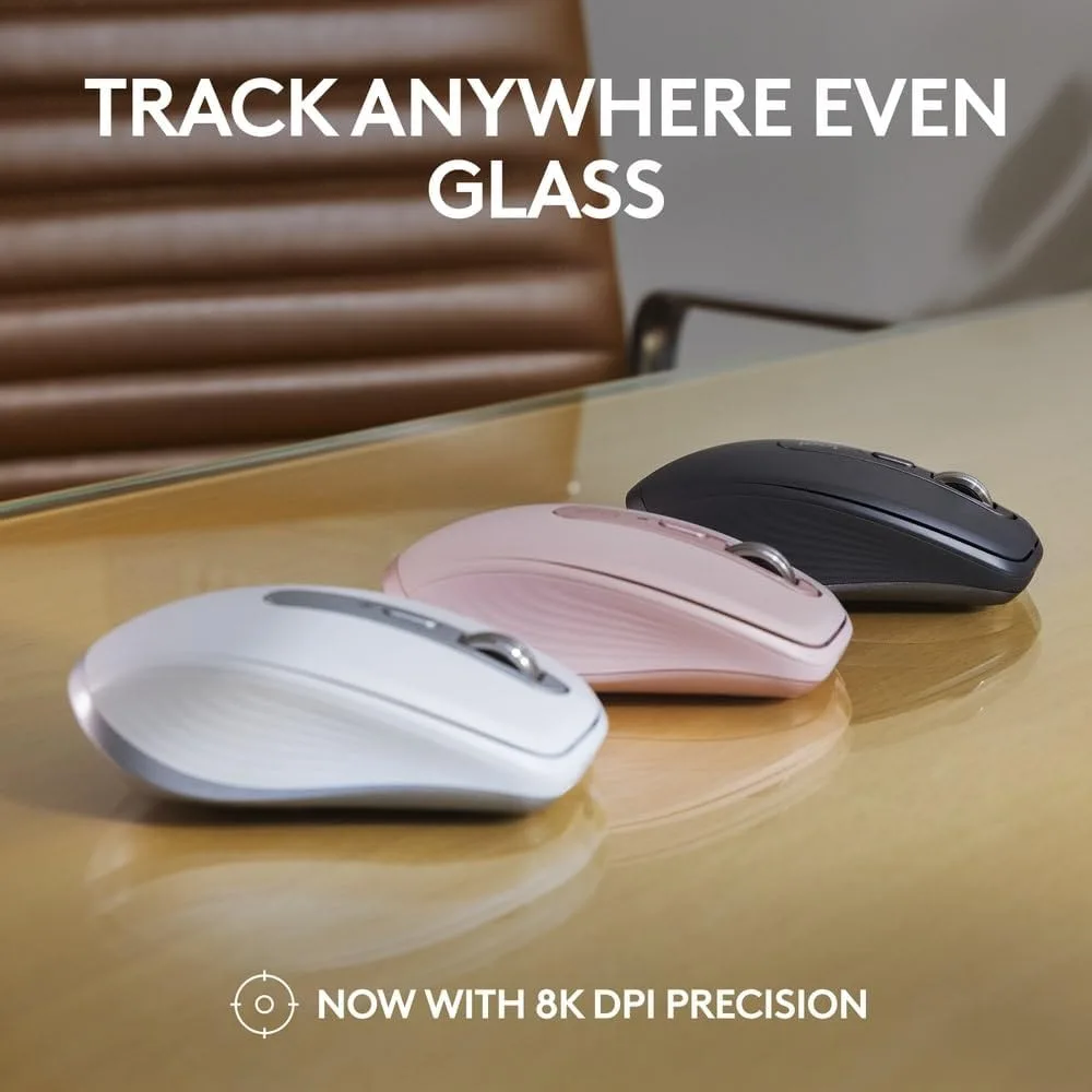 Logitech MX Anywhere 3S Wireless Mouse with 8K DPI, USB-C, Bluetooth, Programmable Buttons - Image 2