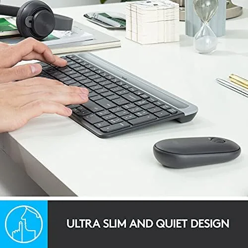 Logitech MK470 Slim Wireless Keyboard & Mouse Combo - 2.4GHz Unifying USB Receiver, Low Profile, Whisper-Quiet, Long Battery Life, Optical Mouse, Arabic Layout - Graphite - Image 12