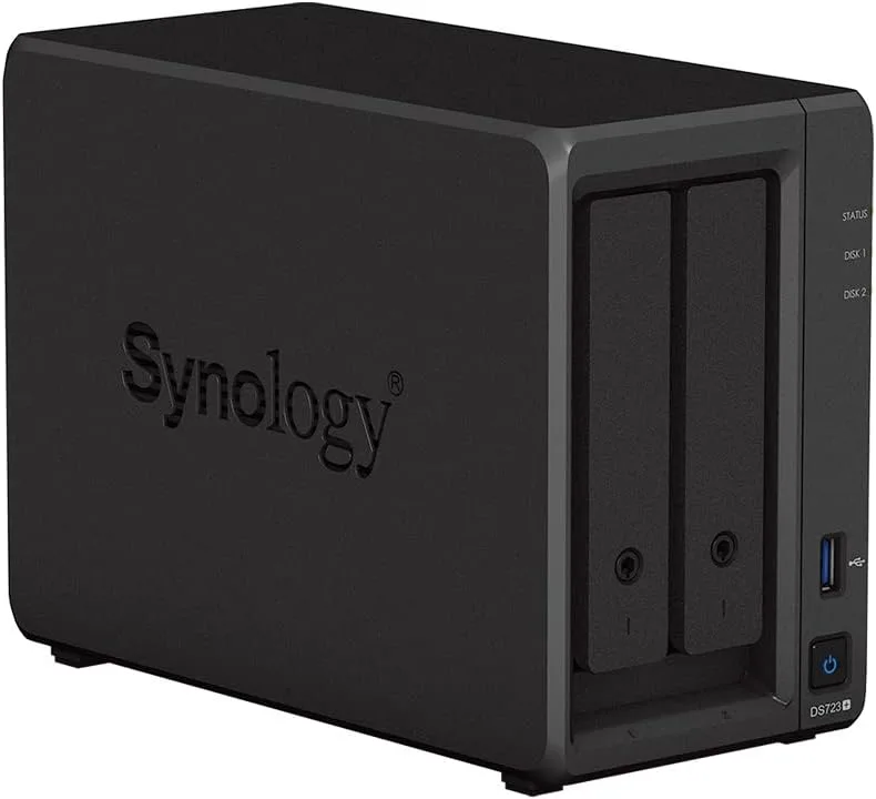 Synology DS723+ 2-Bay DiskStation NAS with AMD Ryzen R1600 Dual-Core, 2GB RAM, 2x RJ-45 1GbE LAN Ports - 16TB Bundle (2x 8TB WD Red Plus) - Image 3