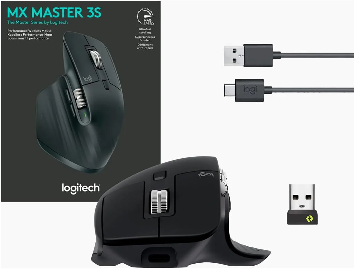 Logitech MX Master 3S Wireless Performance Mouse - Ultra Fast Scrolling, Black - Image 5