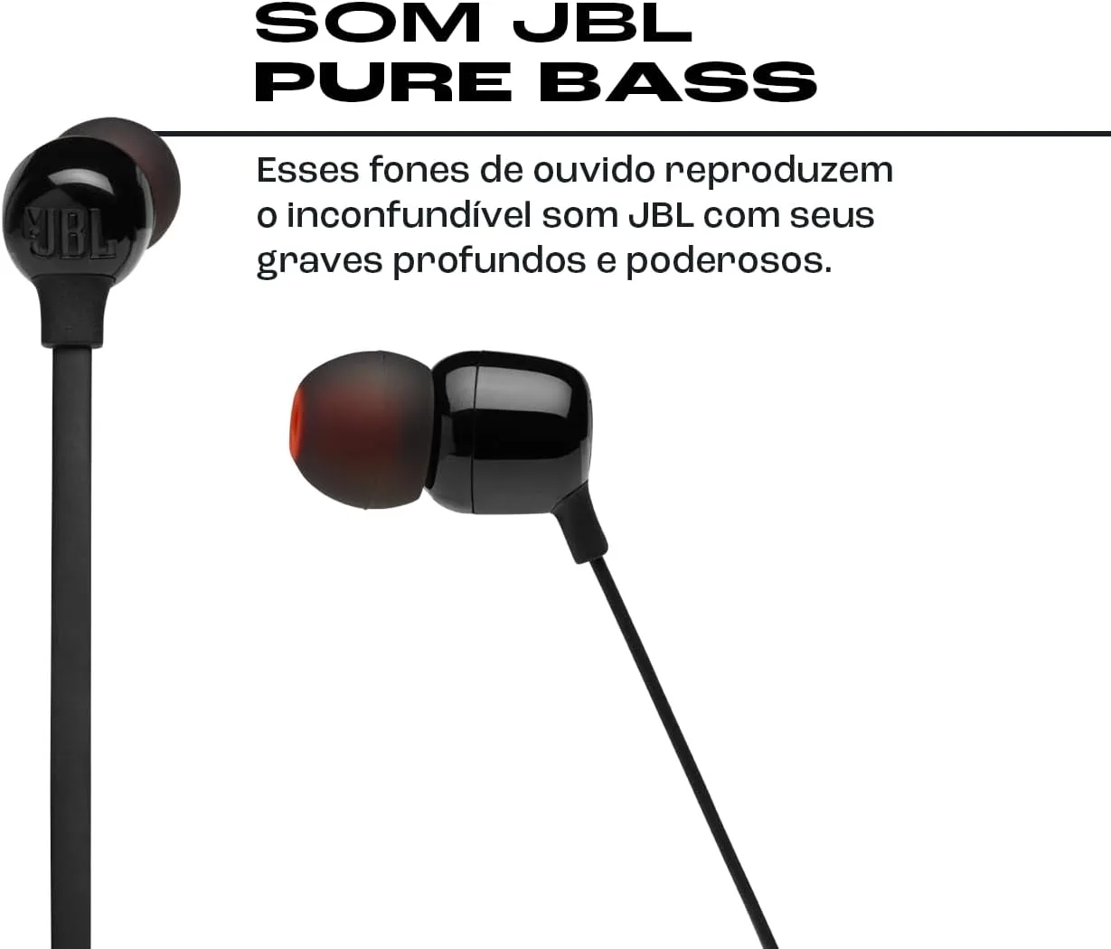 JBL Tune 125BT Wireless In-Ear Headphones with Pure Bass, Bluetooth 5.0, 16H Battery - Model JBLT125BTBLK - Image 2