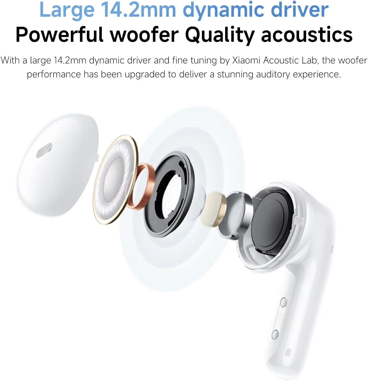 XIAOMI Redmi Buds 6 Active Wireless Earbuds, 14.2mm Driver, Dual Mic, Bluetooth 5.4, 30H Battery - Image 3