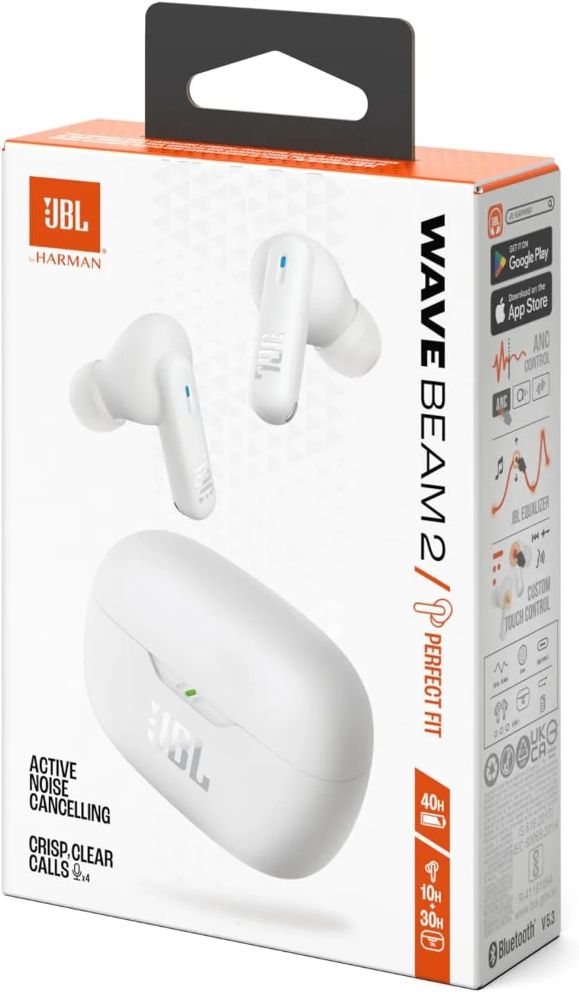 JBL Wave Beam 2 True Wireless Earbuds JBLWBEAM2WHT with Adaptive Noise Cancelling, 40H Battery, and Deep Bass - Image 9
