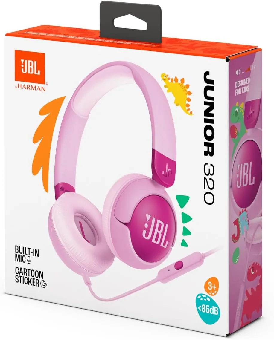 JBL JR 320 Kids Wired On-Ear Headphones with Safe Sound <85dB, Built-In Mic, Soft Padded Headband, and Foldable Design - Model JBLJR320PUR - Image 8