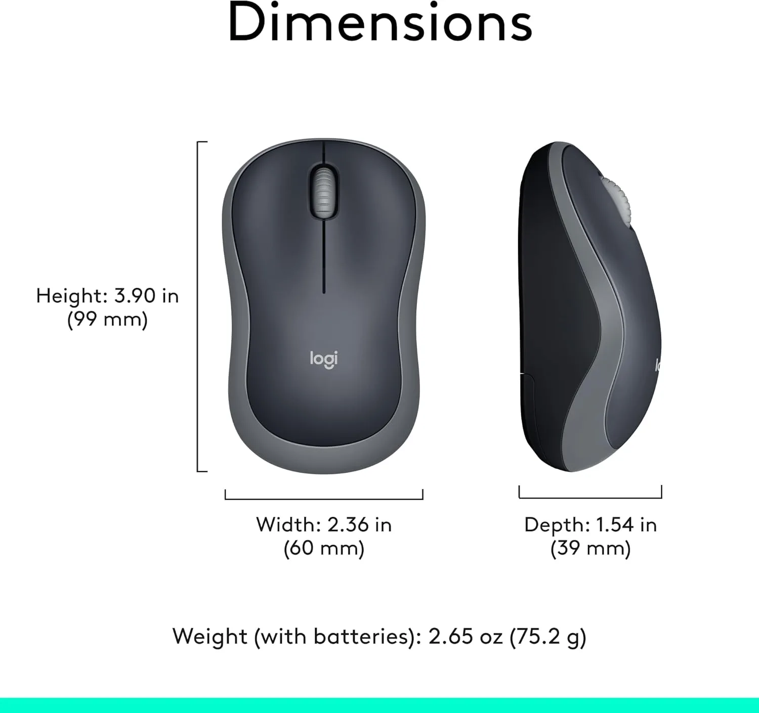 Logitech Wireless Mouse M185 - Swift Gray - Image 9