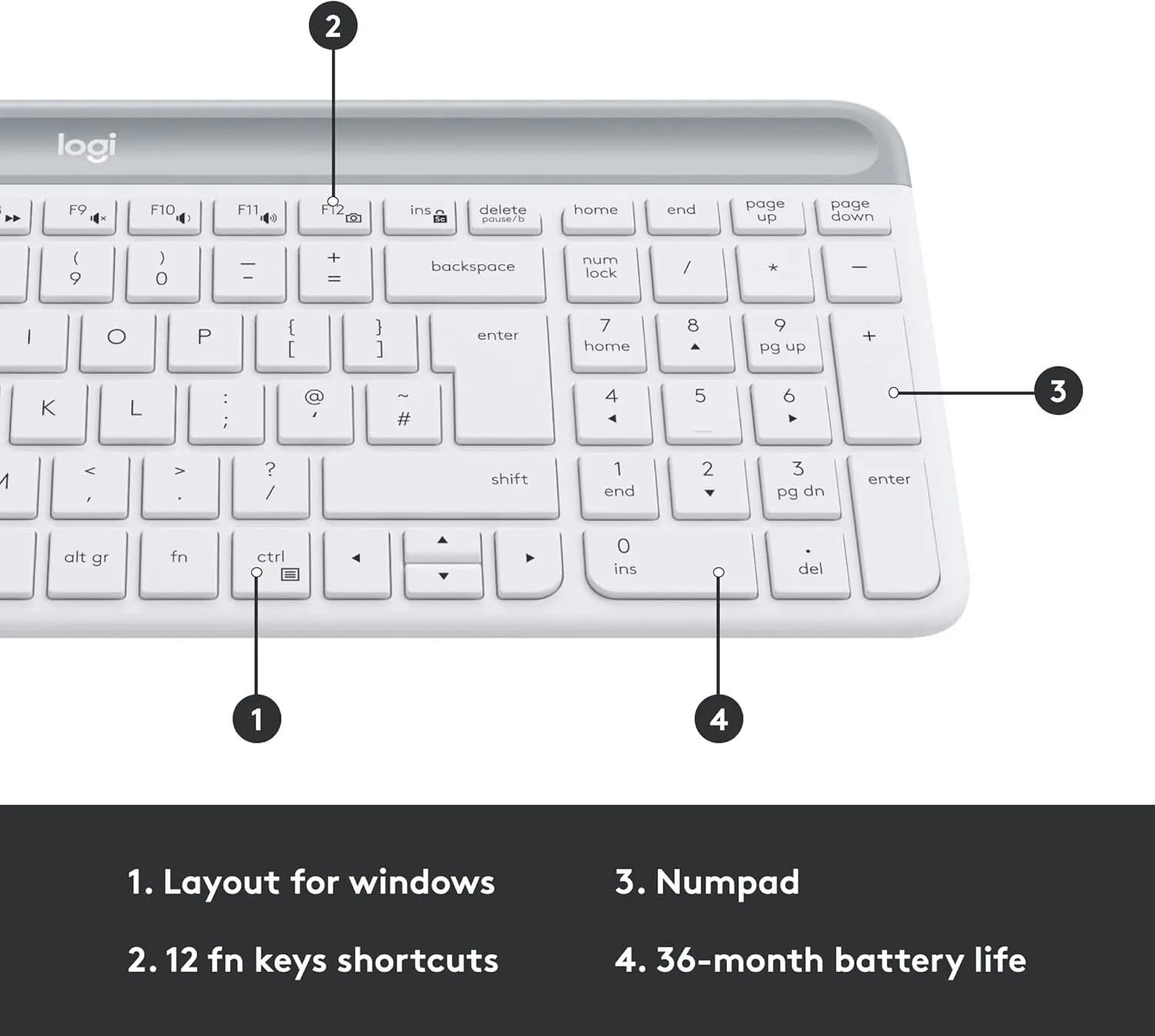Logitech MK470 Slim Wireless Keyboard and Mouse Combo - Ultra Quiet, 2.4 GHz USB Receiver, Compact Layout - Image 6