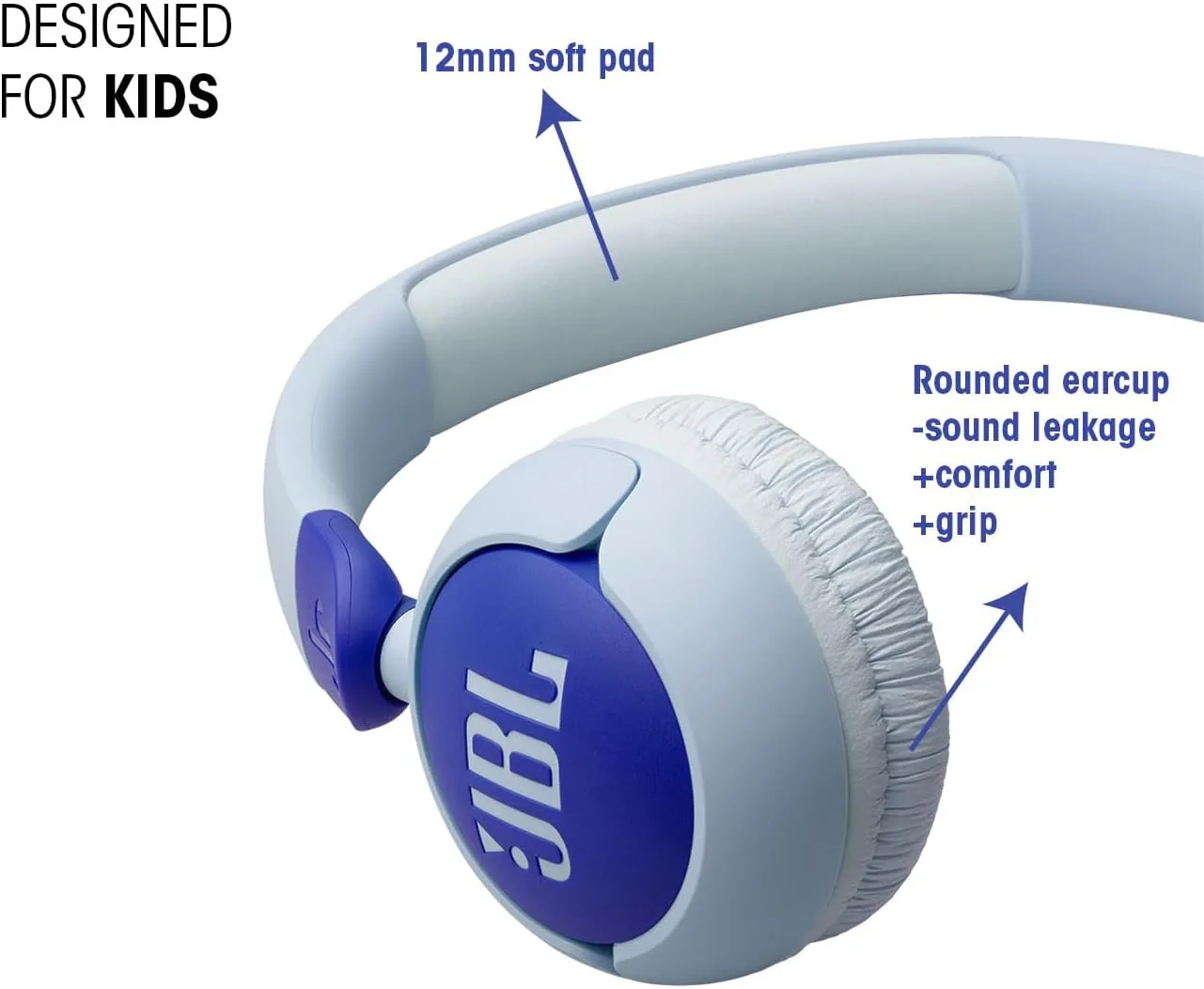 JBL JR 320 Kids Wired On-Ear Headphones with Safe Sound <85dB, Built-In Mic, Soft Padded Headband, and Foldable Design - Model JBLJR320PUR - Image 4