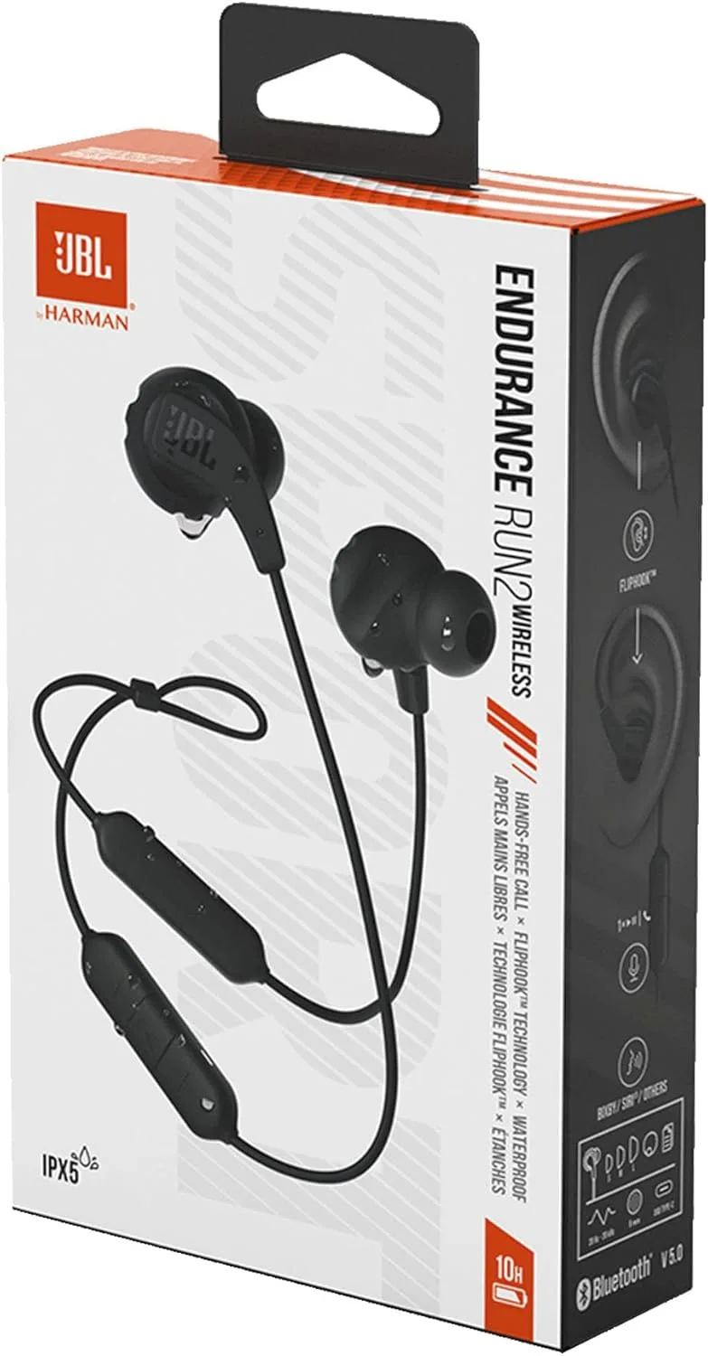 JBL Endurance Run BT (JBLENDURRUN2BTBLK) Wireless In-Ear Sport Headphones with 6H Battery, Sweatproof Design, Fliphook, Twistlock & Flexsoft Technology - Image 8