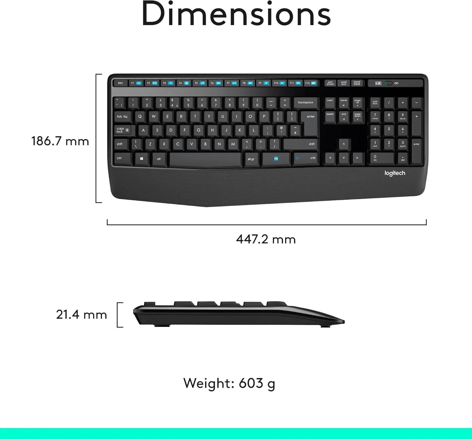 Logitech MK345 Wireless Combo with Full-Sized Keyboard and Comfortable Right-Handed Mouse, 2.4 GHz Wireless USB Receiver - Image 7