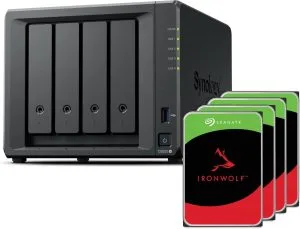 Synology DS925+ NAS with Ryzen V1500B, 4GB RAM, 2x 2.5GbE Ports - 4-Bay 16TB Bundle with 4x 4TB Seagate IronWolf HDDs