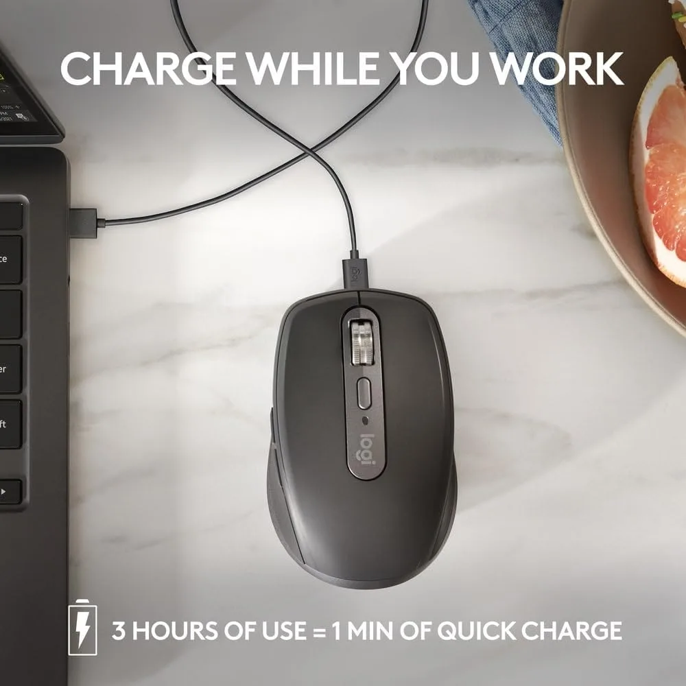Logitech MX Anywhere 3S Wireless Mouse with 8K DPI, USB-C, Bluetooth, Programmable Buttons - Image 7