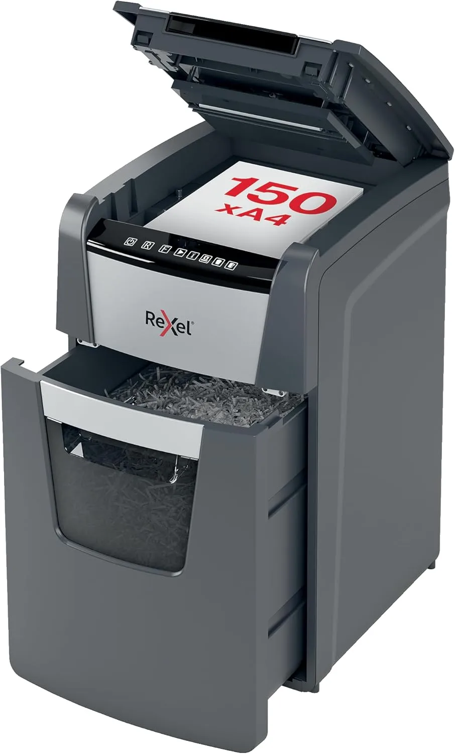 Rexel Optimum Auto Feed+ 2020130X - 130 Sheet Auto Feed Cross Cut Shredder, P-4 Security, 44L Bin - Image 9