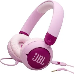 JBL JR 320 Kids Wired On-Ear Headphones with Safe Sound <85dB, Built-In Mic, Soft Padded Headband, and Foldable Design - Model JBLJR320PUR