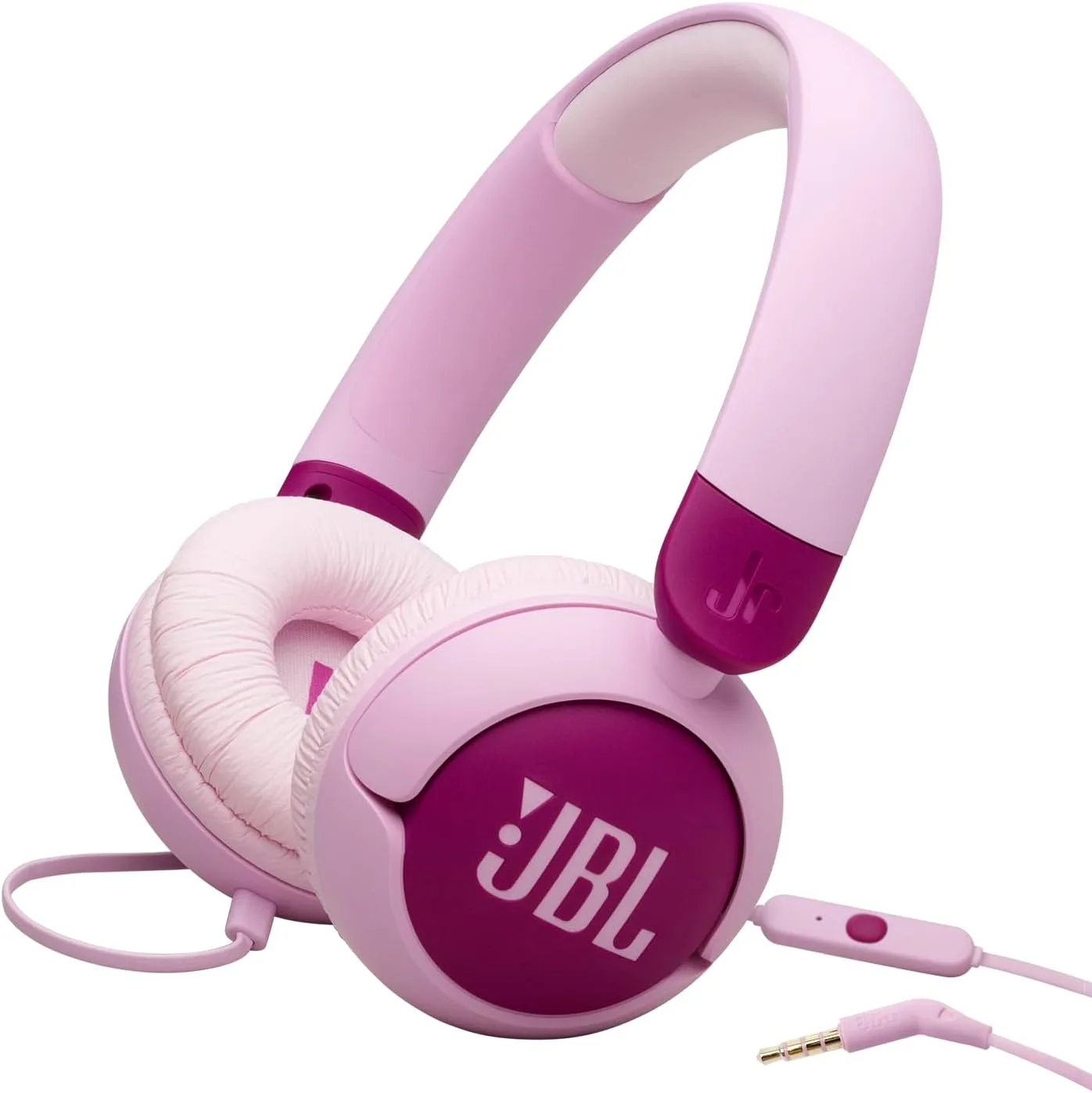 JBL JR 320 Kids Wired On-Ear Headphones with Safe Sound <85dB, Built-In Mic, Soft Padded Headband, and Foldable Design - Model JBLJR320PUR
