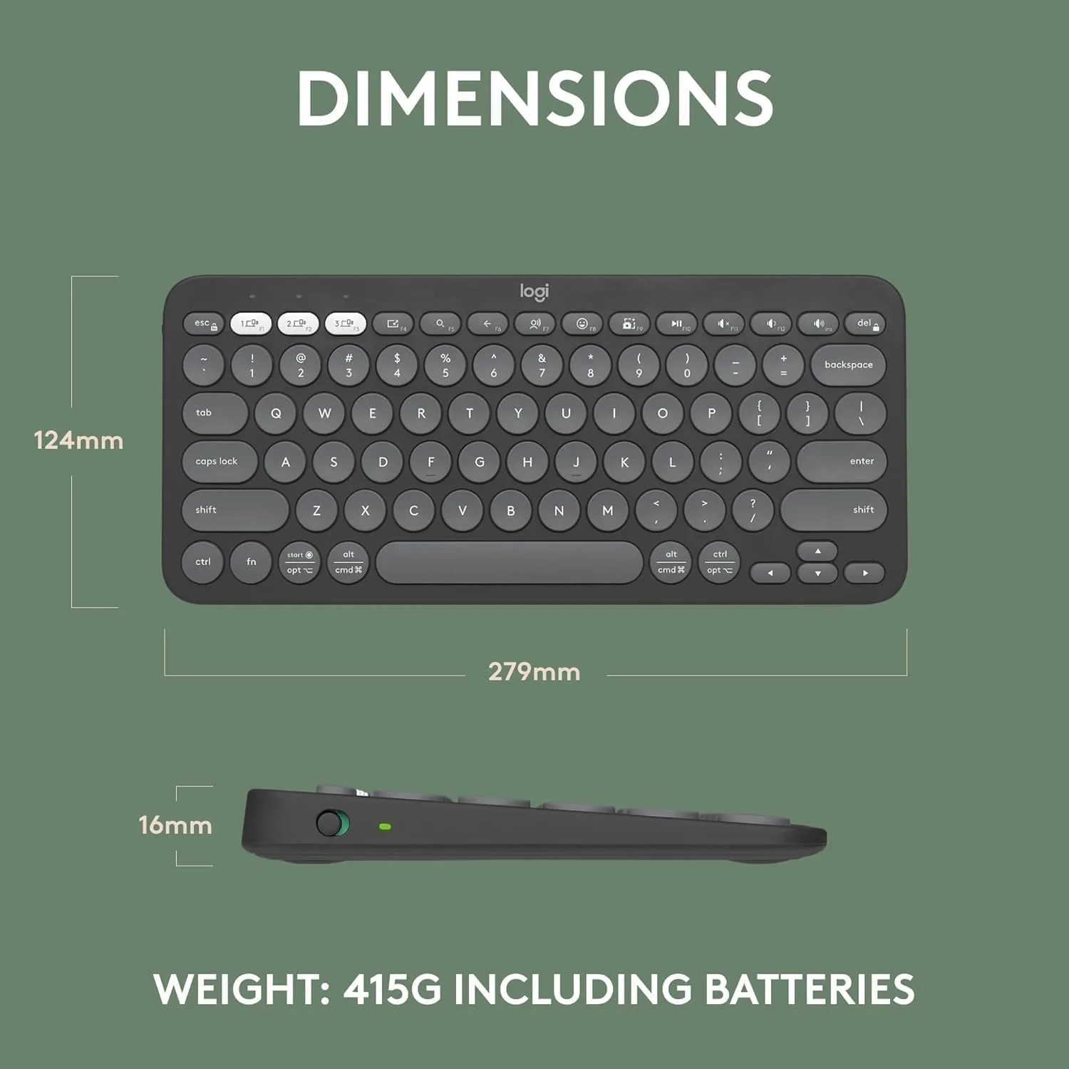 Logitech Pebble Keys 2 K380s Multi-Device Bluetooth Wireless Keyboard with Customizable Shortcuts, Slim and Portable - Image 2