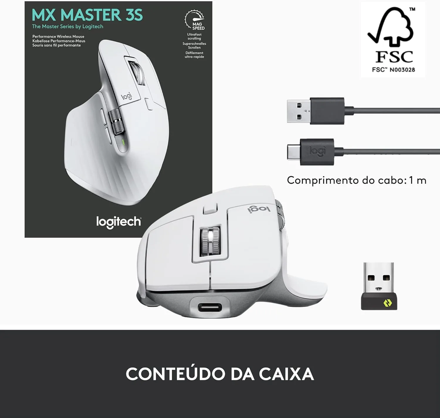 Logitech MX Master 3S Wireless Mouse - 8K DPI, USB-C, Bluetooth, Ergo Design, Quiet Clicks - Image 10