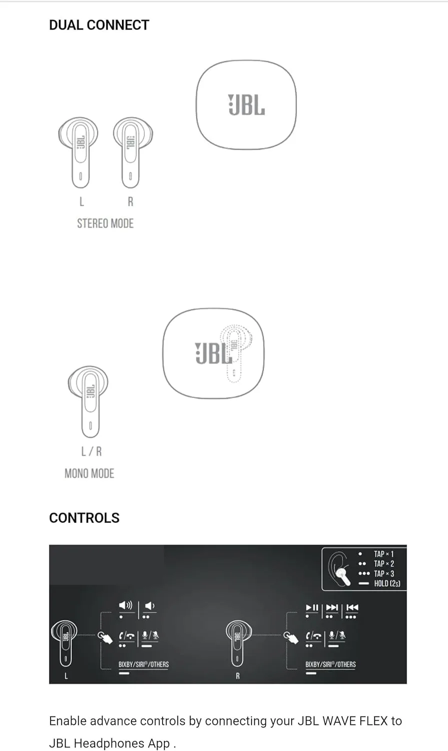 JBL Wave Flex True Wireless Earbuds JBLWFLEXBLU with Deep Bass, 32H Battery, Smart Ambient, and VoiceAware - Image 7