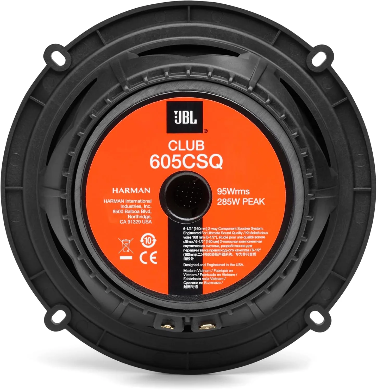JBL CLUB605CSQ 2-Way Car Audio System with 285W Power, 160mm Carbon Fibre Woofer, Silk Dome Tweeter - Image 4