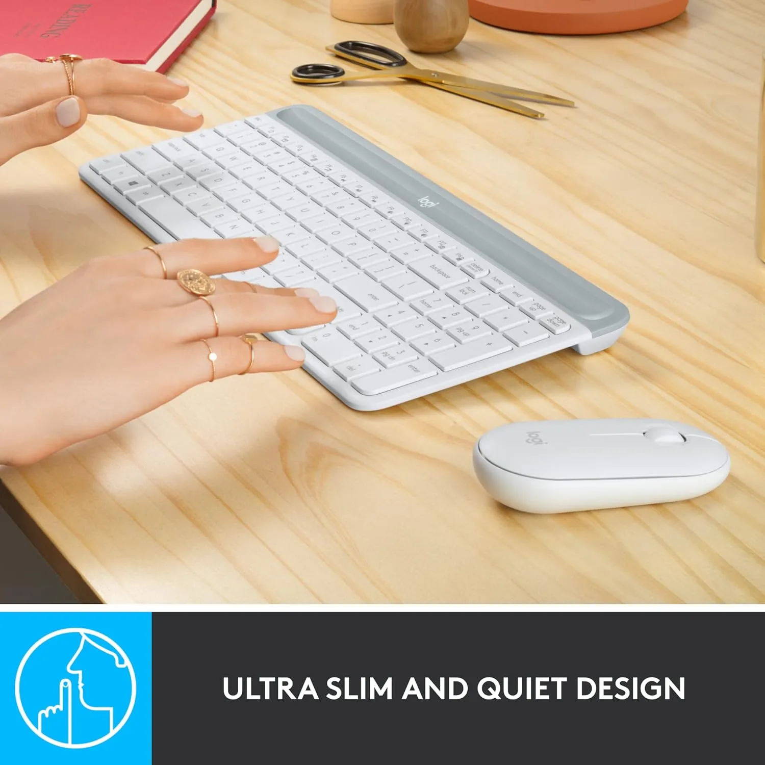 Logitech MK470 Slim Wireless Keyboard and Mouse Combo - Ultra Quiet, 2.4 GHz USB Receiver, Compact Layout - Image 3