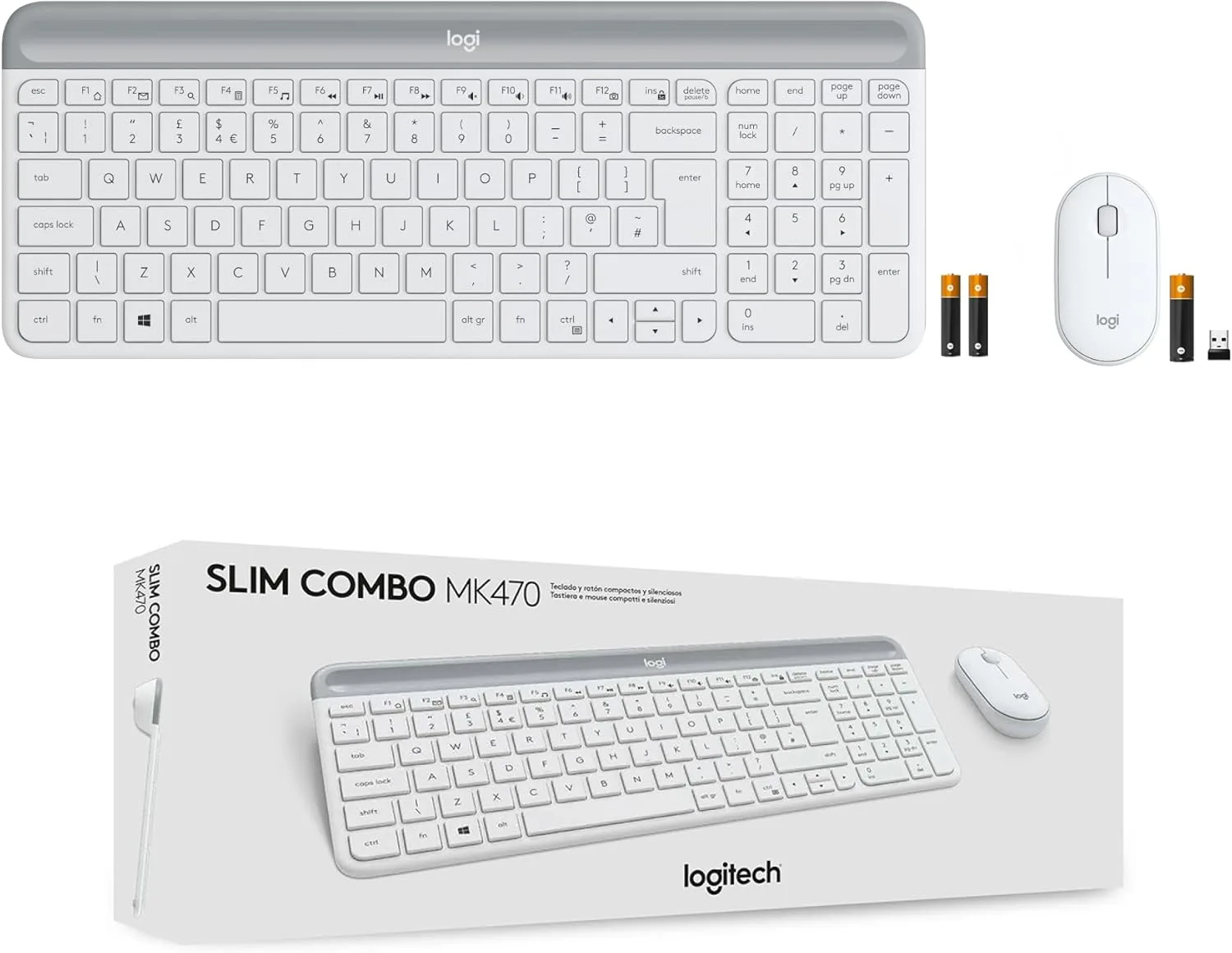 Logitech MK470 Slim Wireless Keyboard and Mouse Combo - Ultra Quiet, 2.4 GHz USB Receiver, Compact Layout - Image 10