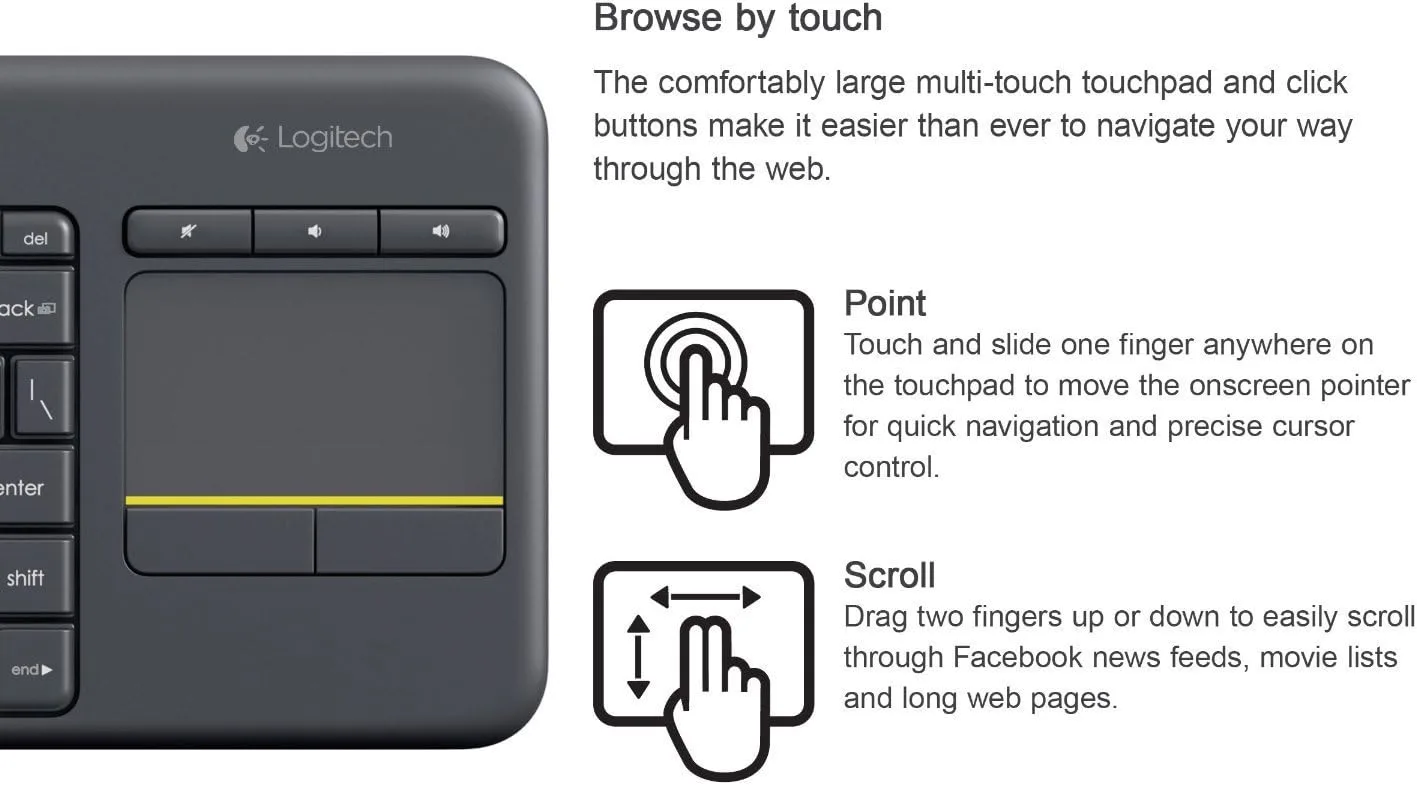 Logitech K400 Plus Wireless Keyboard with Touchpad, Multi-Media Keys, Compatible with Windows and Android - Image 10