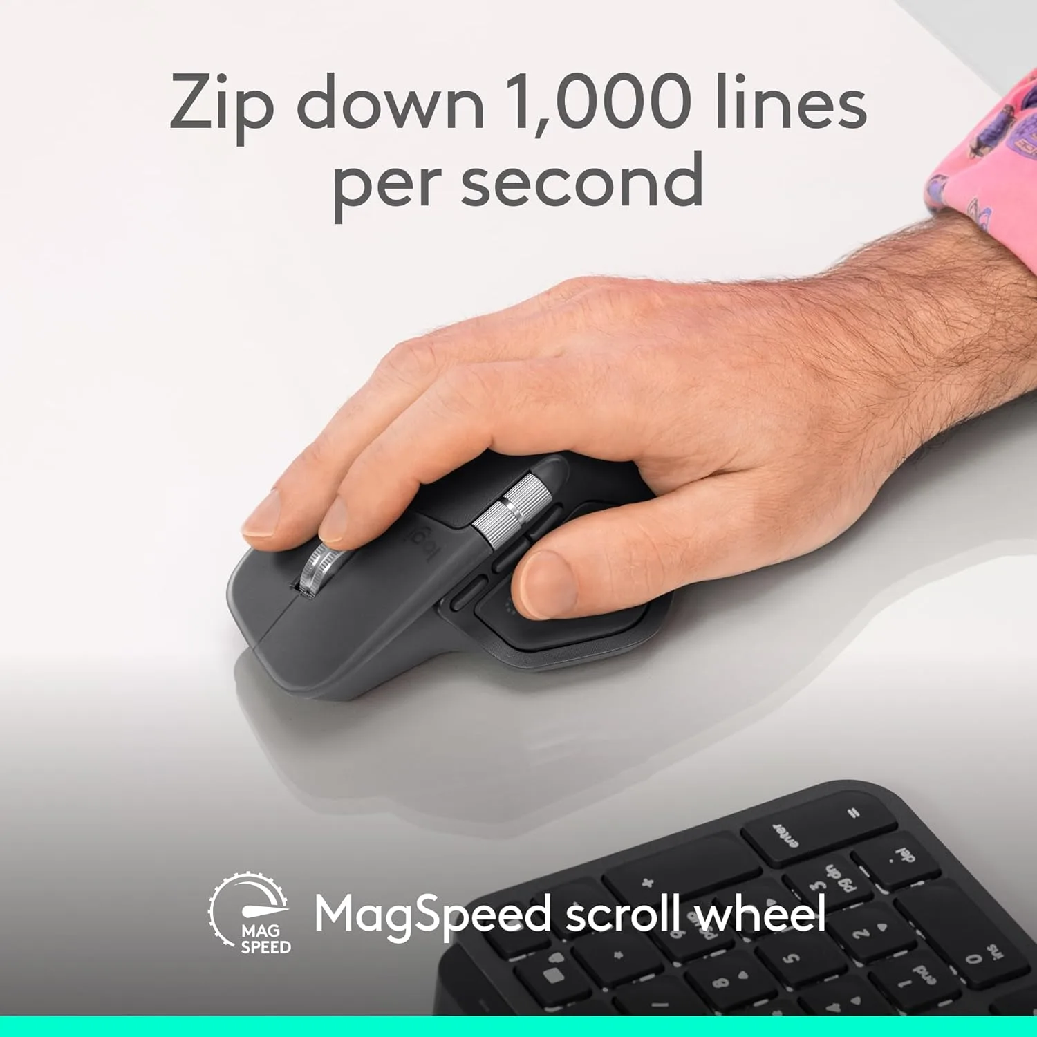 Logitech MX Master 4 for Business Wireless Mouse - 8K DPI, MagSpeed Scrolling, Logi Bolt, Bluetooth, USB-C Charging - Image 5