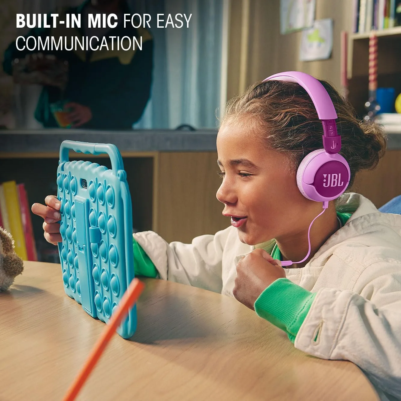 JBL JR 320 Kids Wired On-Ear Headphones with Safe Sound <85dB, Built-In Mic, Soft Padded Headband, and Foldable Design - Model JBLJR320PUR - Image 3