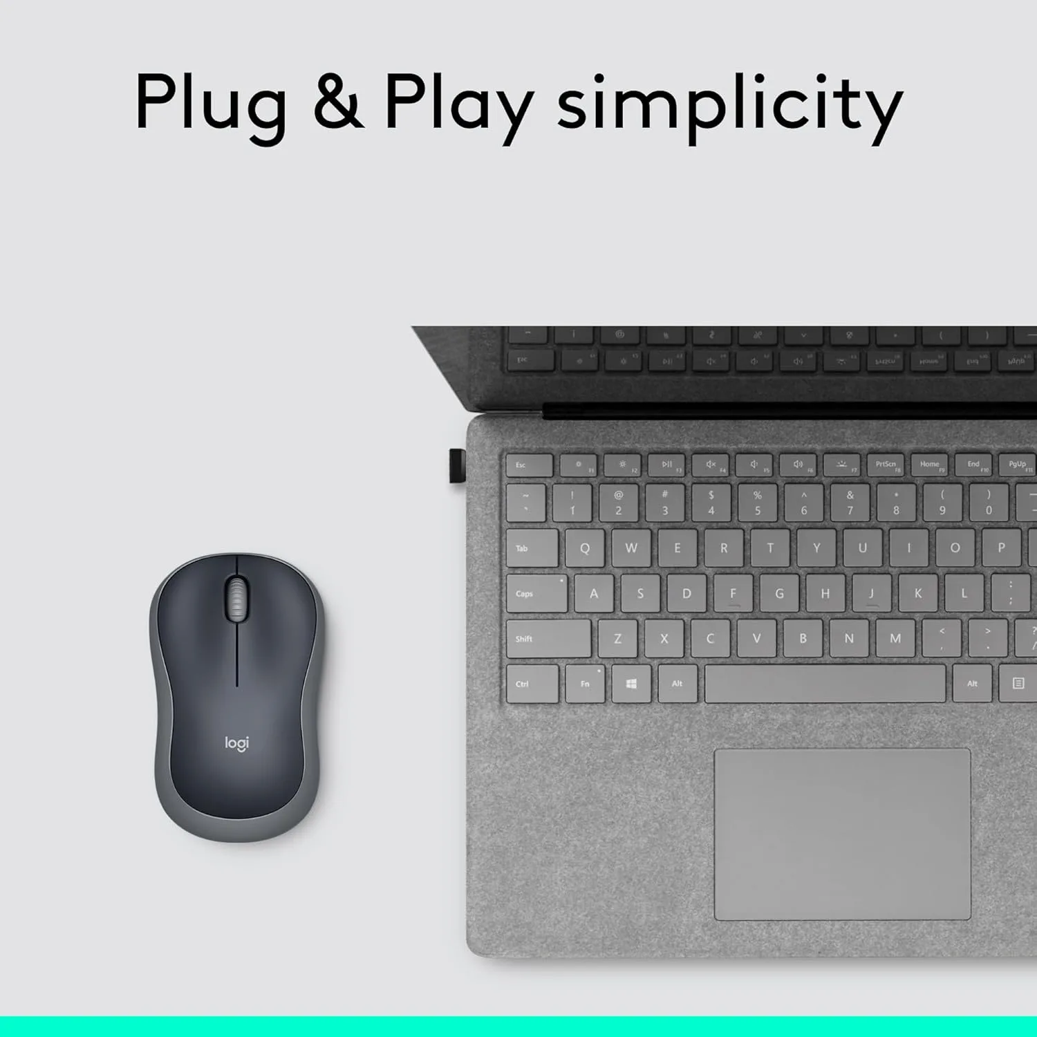 Logitech Wireless Mouse M185 - Swift Gray - Image 8