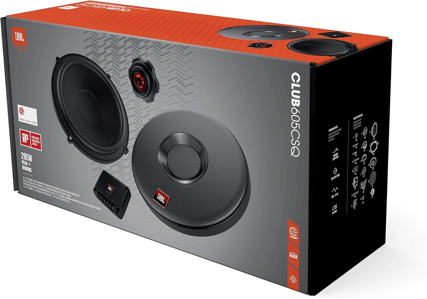 JBL CLUB605CSQ 2-Way Car Audio System with 285W Power, 160mm Carbon Fibre Woofer, Silk Dome Tweeter - Image 10