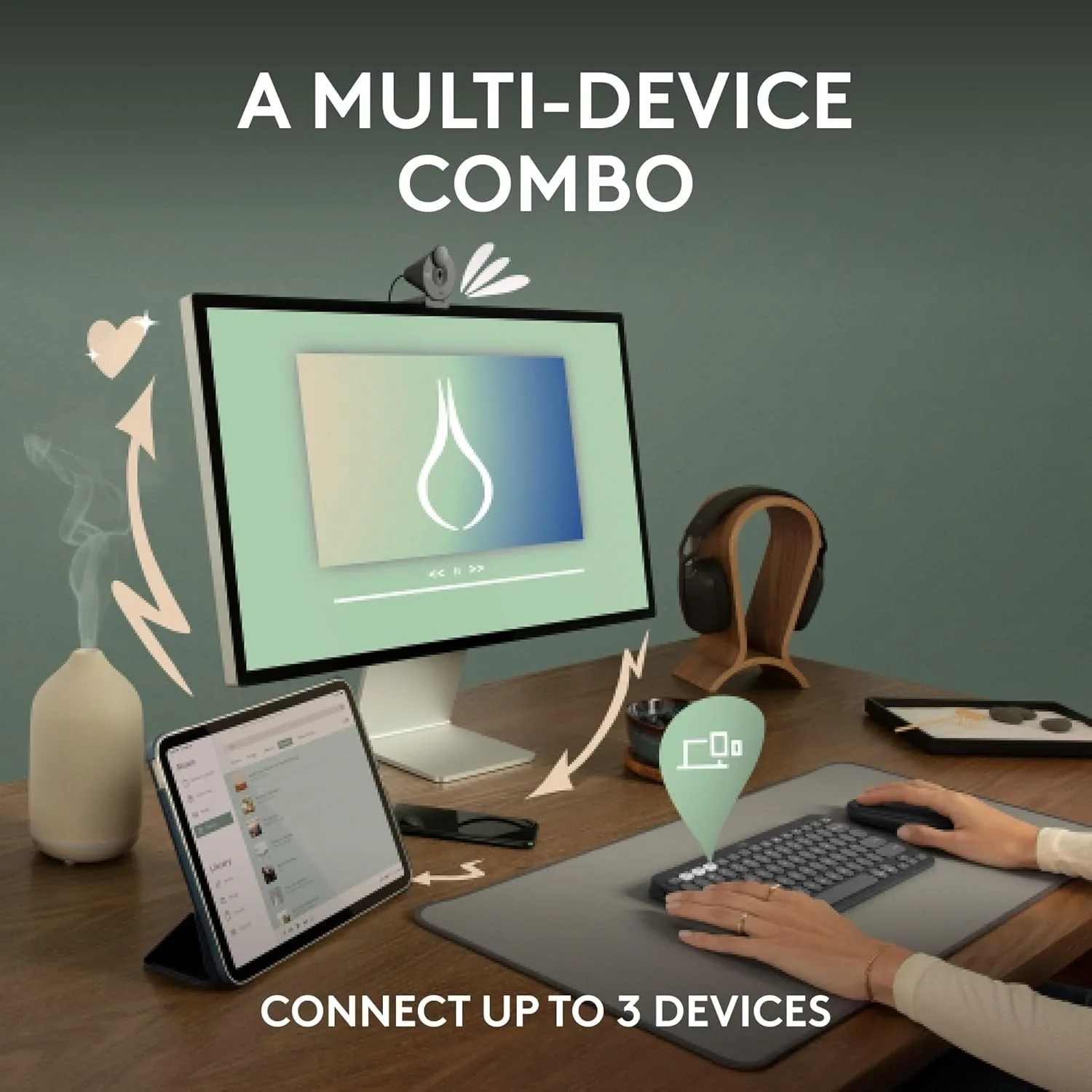 Logitech Pebble 2 Combo, Wireless Keyboard and Mouse with Logi Bolt and Bluetooth Connectivity - Image 3